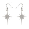 Atomic Star Glitter Drop Earring - Silver