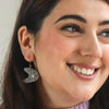 Atomic Boomerang Glitter Drop Earrings - Silver  -  Erstwilder Essentials  -  Quirky Resin and Enamel Accessories