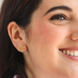 Atomic Star Glitter Stud Earring - Gold  -  Erstwilder Essentials  -  Quirky Resin and Enamel Accessories