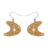 Atomic Boomerang Glitter Drop Earrings - Gold