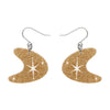 Atomic Boomerang Glitter Drop Earrings - Gold