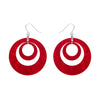 Double Hoop Ripple Drop Earrings - Red  -  Erstwilder Essentials  -  Quirky Resin and Enamel Accessories