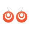 Double Hoop Solid Drop Earrings - Orange