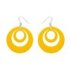 Double Hoop Solid Drop Earrings - Yellow  -  Erstwilder Essentials  -  Quirky Resin and Enamel Accessories