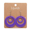 Double Hoop Solid Drop Earrings - Purple