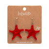 Starfish Ripple Drop Earrings - Red  -  Erstwilder Essentials  -  Quirky Resin and Enamel Accessories
