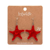 Starfish Ripple Drop Earrings - Red