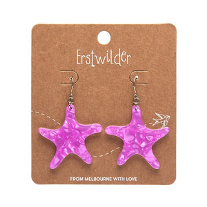 Starfish Ripple Drop Earrings - Purple  -  Erstwilder Essentials  -  Quirky Resin and Enamel Accessories