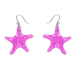 Starfish Ripple Drop Earrings - Purple  -  Erstwilder Essentials  -  Quirky Resin and Enamel Accessories