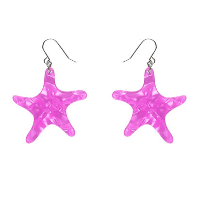 Starfish Ripple Drop Earrings - Purple  -  Erstwilder Essentials  -  Quirky Resin and Enamel Accessories