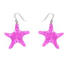 Starfish Ripple Drop Earrings - Purple