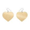 Love Heart Mirror Drop Earrings - Gold
