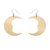 Moon Mirror Drop Earrings - Gold