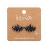 Fang Time Bat Chunky Glitter Stud Earrings – Silver