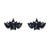 Fang Time Bat Chunky Glitter Stud Earrings – Silver