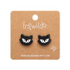 Shadow the Cat Glitter Stud Earrings – Black  -  Erstwilder Essentials  -  Quirky Resin and Enamel Accessories
