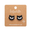 Shadow the Cat Glitter Stud Earrings – Black