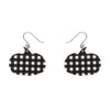 Pumpkin Gingham Drop Earrings - Black