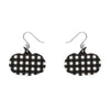 Pumpkin Gingham Drop Earrings - Black