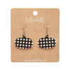 Pumpkin Gingham Drop Earrings - Black