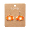 Pumpkin Gingham Drop Earrings - Orange  -  Erstwilder Essentials  -  Quirky Resin and Enamel Accessories