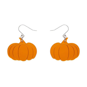 Pumpkin Mirror Drop Earrings - Orange  -  Erstwilder Essentials  -  Quirky Resin and Enamel Accessories