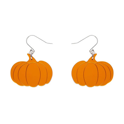 Pumpkin Mirror Drop Earrings - Orange  -  Erstwilder Essentials  -  Quirky Resin and Enamel Accessories