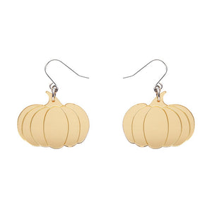 Pumpkin Mirror Drop Earrings - Gold  -  Erstwilder Essentials  -  Quirky Resin and Enamel Accessories