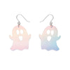 Glitter Ghost Drop Earrings - Iridescent