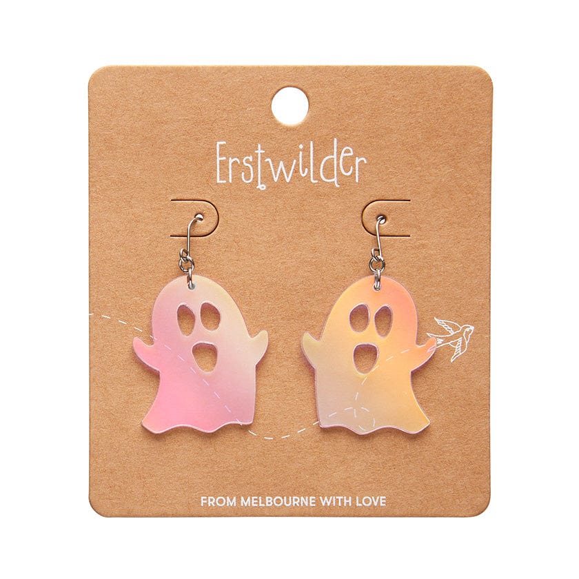 Glitter Ghost Drop Earrings - Irridescent  -  Erstwilder Essentials  -  Quirky Resin and Enamel Accessories