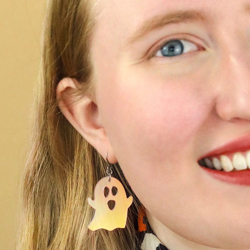 Glitter Ghost Drop Earrings - Irridescent  -  Erstwilder Essentials  -  Quirky Resin and Enamel Accessories