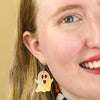 Glitter Ghost Drop Earrings - Iridescent