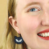 Shadow the Cat Glitter Drop Earrings - Black