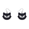Shadow the Cat Glitter Drop Earrings - Black  -  Erstwilder Essentials  -  Quirky Resin and Enamel Accessories