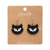 Shadow the Cat Glitter Drop Earrings - Black