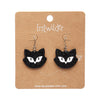 Shadow the Cat Glitter Drop Earrings - Black