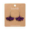 Fang Time Bat Chunky Glitter Drop Earrings - Purple