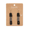 BOO Gingham Drop Earrings - Black  -  Erstwilder Essentials  -  Quirky Resin and Enamel Accessories