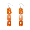 BOO Gingham Drop Earrings - Orange  -  Erstwilder Essentials  -  Quirky Resin and Enamel Accessories