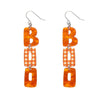 BOO Gingham Drop Earrings - Orange