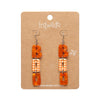 BOO Gingham Drop Earrings - Orange