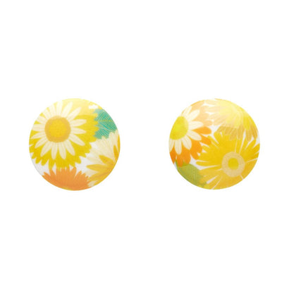 Daisy Rounded Stud Earrings - Yellow  -  Erstwilder Essentials  -  Quirky Resin and Enamel Accessories