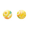 Daisy Rounded Stud Earrings - Yellow