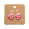 Christmas Bush Rounded Stud Earrings - Red  -  Erstwilder Essentials  -  Quirky Resin and Enamel Accessories