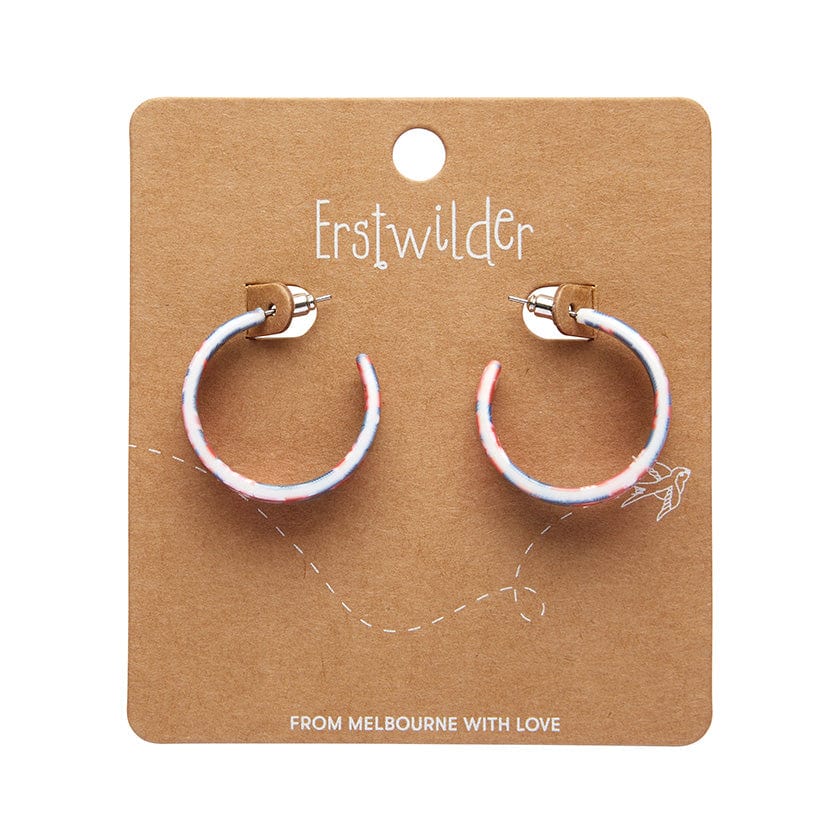 Christmas Bush Hoop Stud Earrings - Red  -  Erstwilder Essentials  -  Quirky Resin and Enamel Accessories