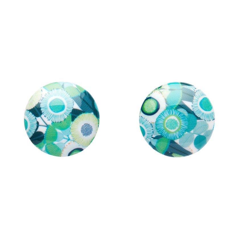 Green Gum Rounded Stud Earrings - Green  -  Erstwilder Essentials  -  Quirky Resin and Enamel Accessories