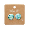 Green Gum Rounded Stud Earrings - Green