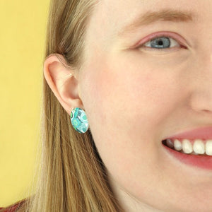 Green Gum Rounded Stud Earrings - Green  -  Erstwilder Essentials  -  Quirky Resin and Enamel Accessories