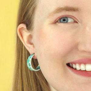 Green Gum Hoop Stud Earrings - Green  -  Erstwilder Essentials  -  Quirky Resin and Enamel Accessories