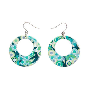 Green Gum Circle Drop Earrings - Green  -  Erstwilder Essentials  -  Quirky Resin and Enamel Accessories